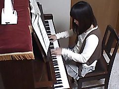 The adorable youthful teenager only came to practice her piano skills, and to get some lessons in toying the instrument. Her dirty teacher has other ideas, and looks up her skirt, and dribbles at the sight of her knickers. His thumbs are soon finding thei