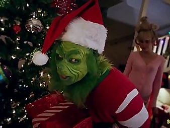 Witness Cherie Deville in underwear & stockings get hard-core with a Grinch in a parody of Harper's Scremebox