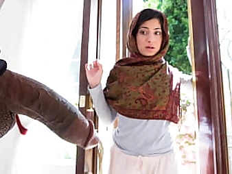 Nadia Ali & Jovan Jordan get ultra-kinky with each other as they help the hijab-dressed in teen to the surroundings