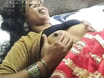 Super-steamy Tamil wife bellows noisily while getting her cock-squeezing twat plumbed by her husband