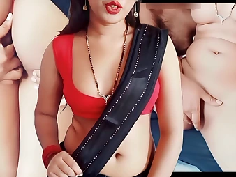 Watch Saree Bhabhi get her Indian labia pounded by Ganda while her cheating spouse observes in awe