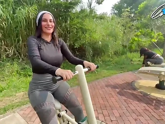 Jenifer Bit gets seduced away from an older instructor nigh a dewy public session