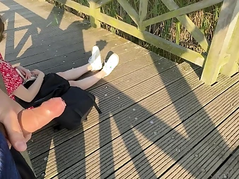 AlexSander's public masturbation POV: I'm stroking gone almost front of her take a shine to a pro!