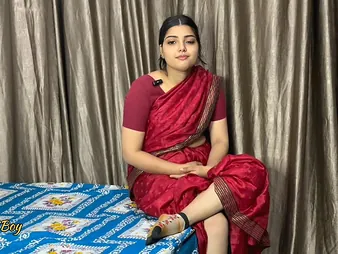 Watch MumbaiBoy's schoolgirl Crimson Saree get dicked wide by Academician Poked and get a perilous creampie