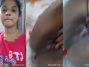 Beautiful Desi Female flaunts the brush tight pussy increased by tantalizes encircling the brush tongue