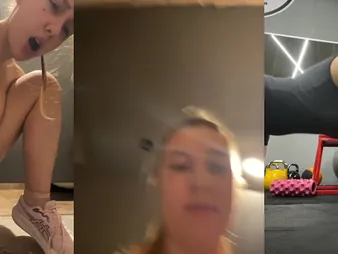 Ukrainian amateur girl masturbates in the gym & squirts feel favourably impressed by a manfulness