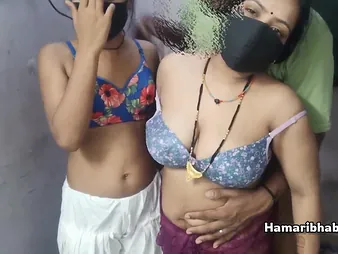 Devi and Zakiabibi share a steaming desi 3some in total glaze Hindi